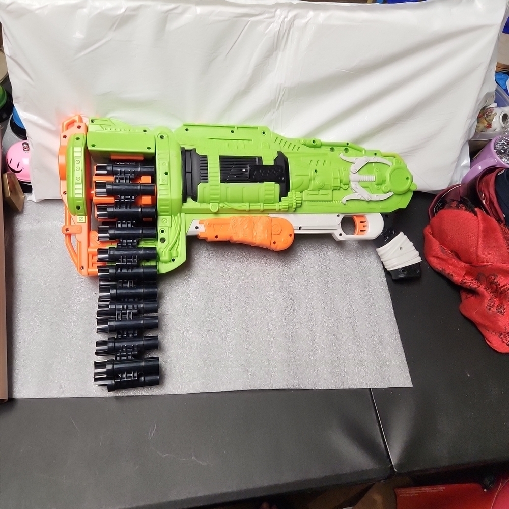 Nerf Vibrant Green and Orange Blaster